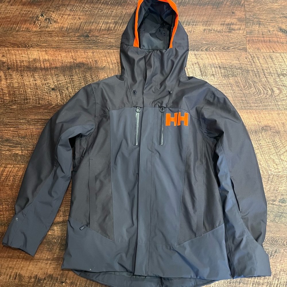 Helly Hansen Gray and Orange Performance Jacket with Hood